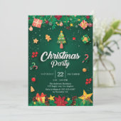 Festive Noël Invitation avec ornements (Debout devant)