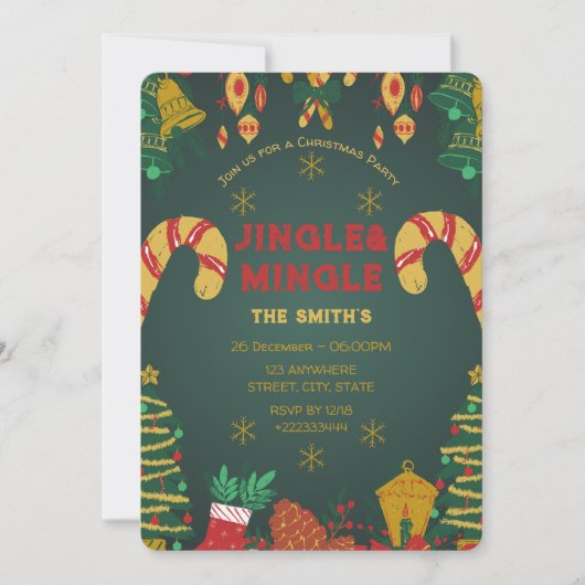 Festive Noël Invitation Festive Christ (Devant)