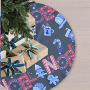 Festive Noel Lettering Blue Red Kerstmis Kerstboom Rok
