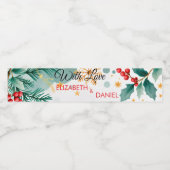 Festive Noël Mariage Étiquettes de bouteille d'eau (Étiquettes simples)