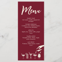 Festive Noël moyen siècle menu de cocktails modern