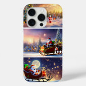Festive Noël Père Noël iPhone 15 Pro Coque (Verso)