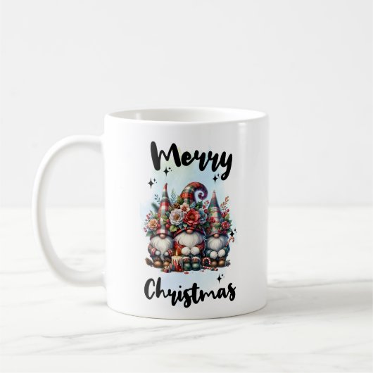 Festive Nordic Gnome Trio with Candles and Winter Koffiemok (Links)