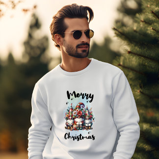 Festive Nordic Gnome Trio with Candles and Winter  Trui