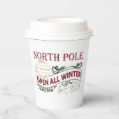 Festive North Pole hot chocola kerst Papieren Bekers (Voorkant)