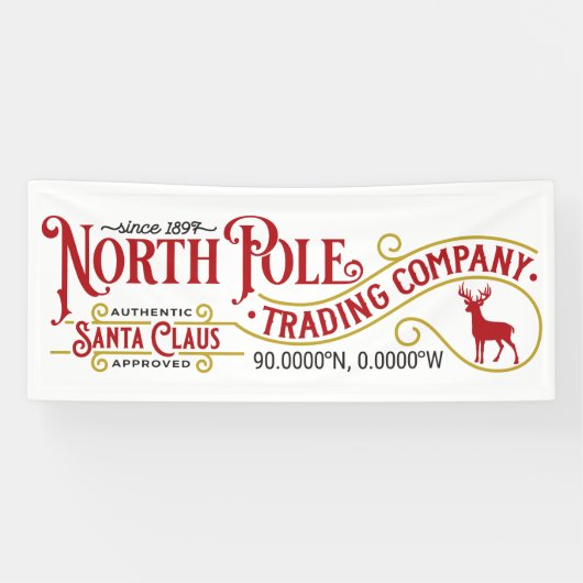 Festive North Pole Trading Company Spandoek (Horizontaal)