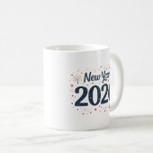 Festive Nouvel An 2026 tasse avec étoiles et feux (Devant droit)