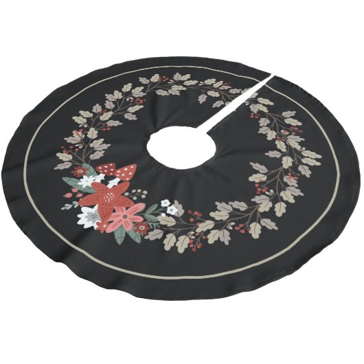 Festive Oak Leaf and Mushroom Wreate Kerstmis Kerstboom Rok (Gekanteld)