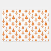 Festive Orange and White Christmas Tree Pattern Inpakpapier Vel (Voorkant 2)