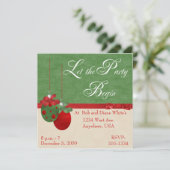 Festive Ornaments kerstparty Invitation Kaart (Staand voorkant)