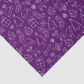 Festive Paars and White Winter Kerstpatroon Tissuepapier (Detail)