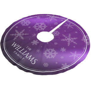 Festive Paarse Folie Snowflakes Kerstboom Rok