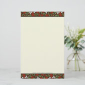 Festive Painted Mistletoe on Red Stationery Briefpapier (Staand voorkant)