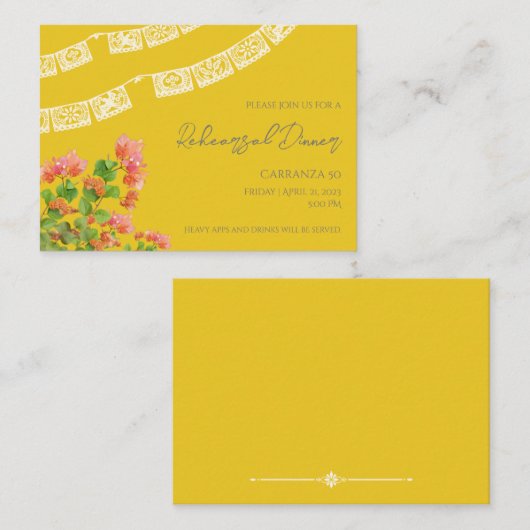 Festive Papel Picado Rehearsal Dinner Uitnodiging (Voorkant / Achterkant)