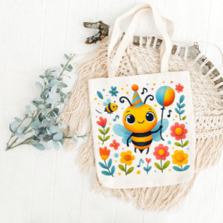 Festive Party Bee Tote Bag