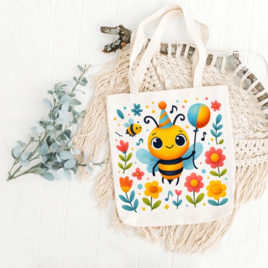 Festive Party Bee Tote Bag