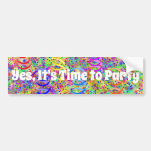 Festive Party Confetti Pattern Bumpersticker