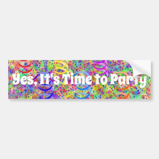 Festive Party Confetti Pattern Bumpersticker (Voorkant)