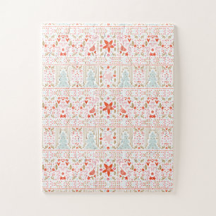 Festive Pastel Merry Kerstfeestdag Legpuzzel