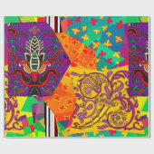 Festive patchwork in indian , turks , italiaans ,  cadeaupapier (Vlak)