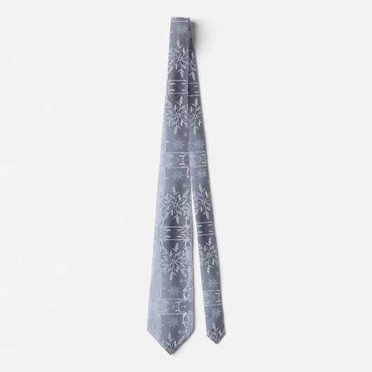Festive Pattern Holiday Blue Snowflake Winter #2 Stropdas (Voorkant)