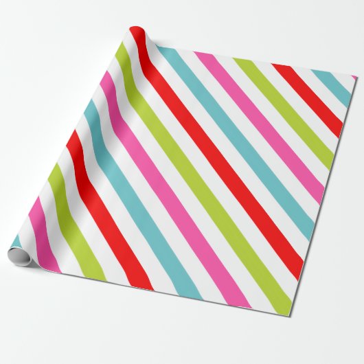 Festive Pattern – Retro Holiday Stripes Cadeaupapier (Uitgerold)