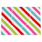 Festive Pattern – Retro Holiday Stripes Groot Cadeauzakje (Voorkant)