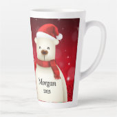 Festive PENGUIN & BEAR MERRY CHRISTMAS Latte Mug (Droite)