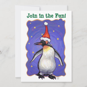 Festive Penguin-hoofden en kerstmis Kaart
