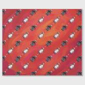 Festive Penguin in a Santa Hat Pattern Cadeaupapier (Vlak)