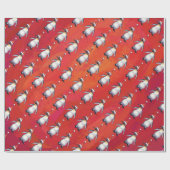 Festive Penguin in a Santa Hat Pattern Cadeaupapier (Vlak)