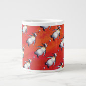 Festive Penguin in a Santa Hat Pattern Grote Koffiekop (Voorkant)