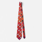 Festive Penguin in a Santa Hat Pattern Stropdas (Voorkant)