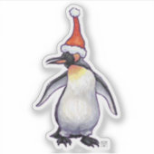 Festive Penguin in a Santa Hat Sticker (Voorkant)