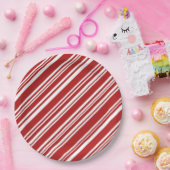 Festive Peppermint Stripe Pattern-Borden Papieren Bordje (Feest)