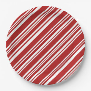 Festive Peppermint Stripe Pattern-Borden Papieren Bordje