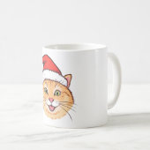 Festive Père Noël Cat Mug - Perfect Christmas Gift (Devant droit)