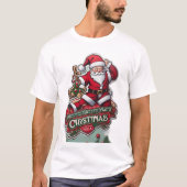 Festive Père Noël Christmas T-Shirt Design (Devant)