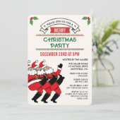 Festive Père Noël Noël Fête Invitation (Debout devant)