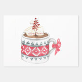 Festive Personalized Hot Cocoa Christmas  Inpakpapier Vel (Voorkant)