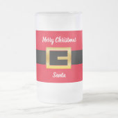 Festive Personalized Santa Design Matglas Bierpul (Center)