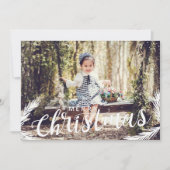Festive photo rose feuillage de Noël Carte de vaca (Devant)