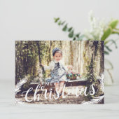 Festive photo rose feuillage de Noël Carte de vaca (Debout devant)