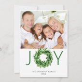 Festive Pine Branch Wreate Kerstmis 4 FOTO Feestdagenkaart (Voorkant)