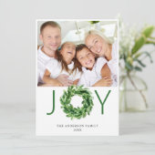 Festive Pine Branch Wreate Kerstmis 4 FOTO Feestdagenkaart (Staand voorkant)