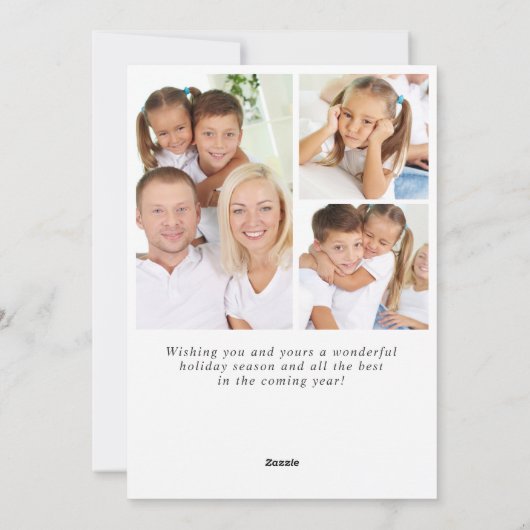 Festive Pine Branch Wreate Kerstmis 4 FOTO Feestdagenkaart (Achterkant)