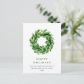 Festive Pine Branch Wreate Kerstmis Corporate Briefkaart (Staand voorkant)