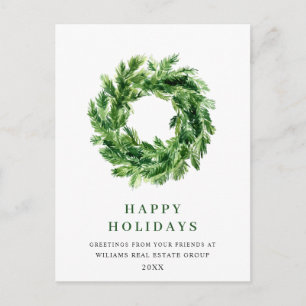 Festive Pine Branch Wreate Kerstmis Corporate Briefkaart