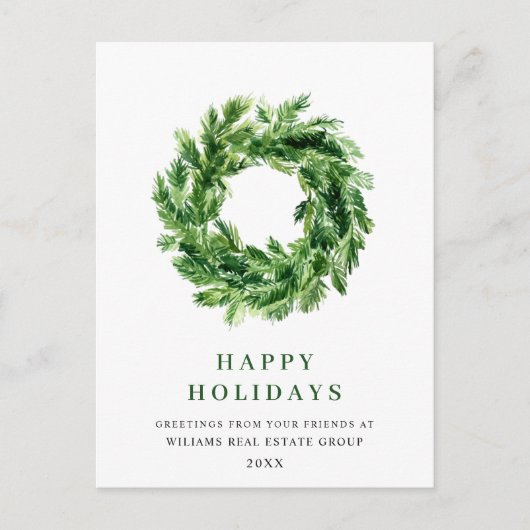 Festive Pine Branch Wreate Kerstmis Corporate Briefkaart (Voorkant)