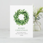 Festive Pine Branch Wreate Kerstmis Feestdagenkaart (Staand voorkant)